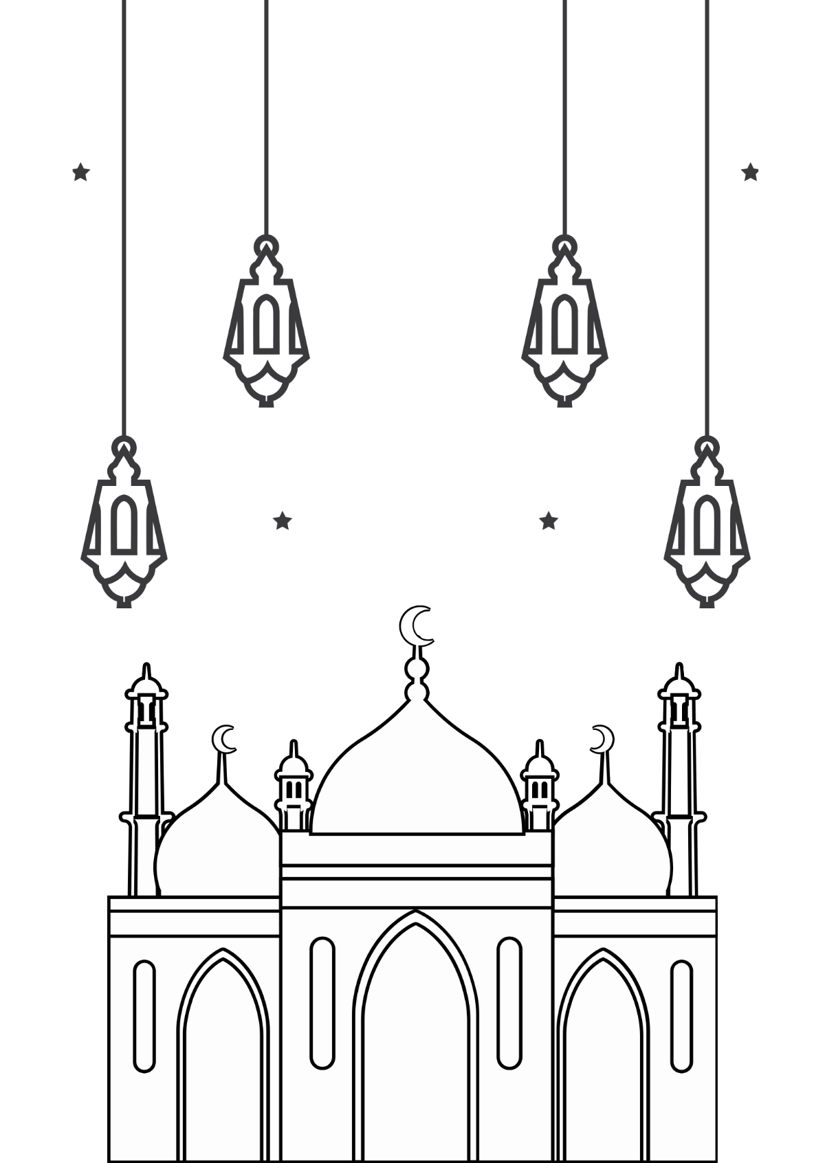 Eid al-Fitr Drawing Template