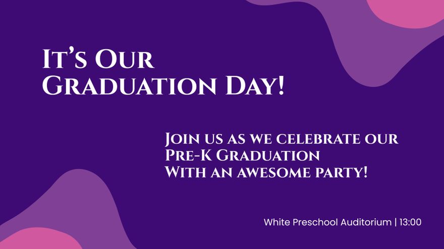 Graduation Invitations for Pre-K Presentation