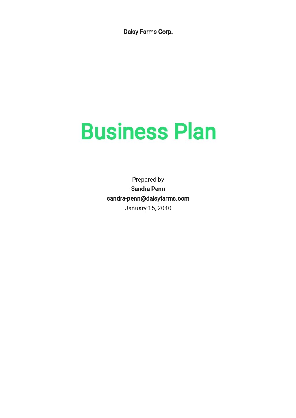 modele business plan agriculture