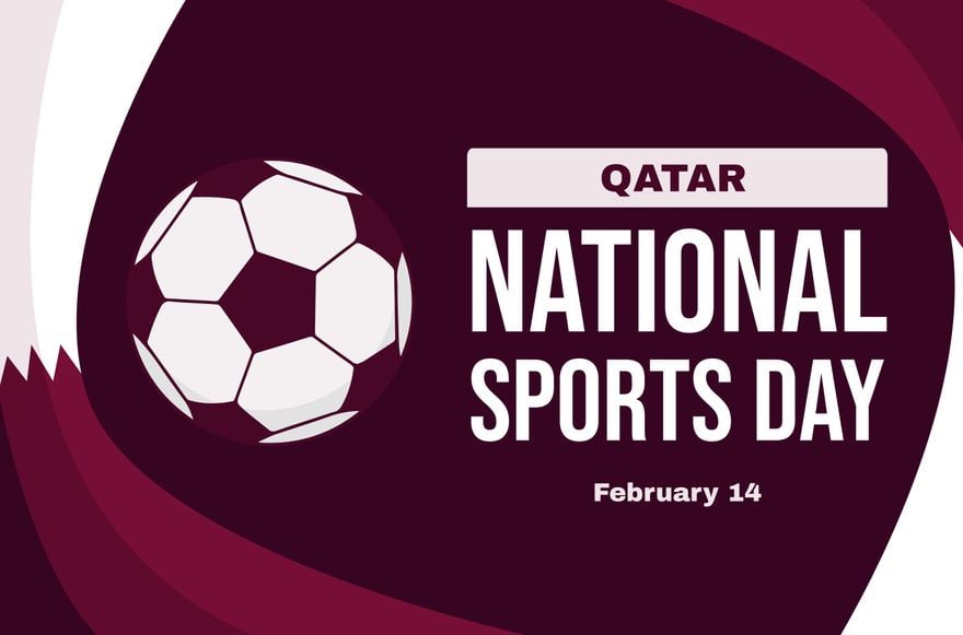 Free Qatar National Sports Day Banner in Illustrator, PSD, EPS, SVG, JPG, PNG