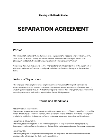 Separation Agreement 
