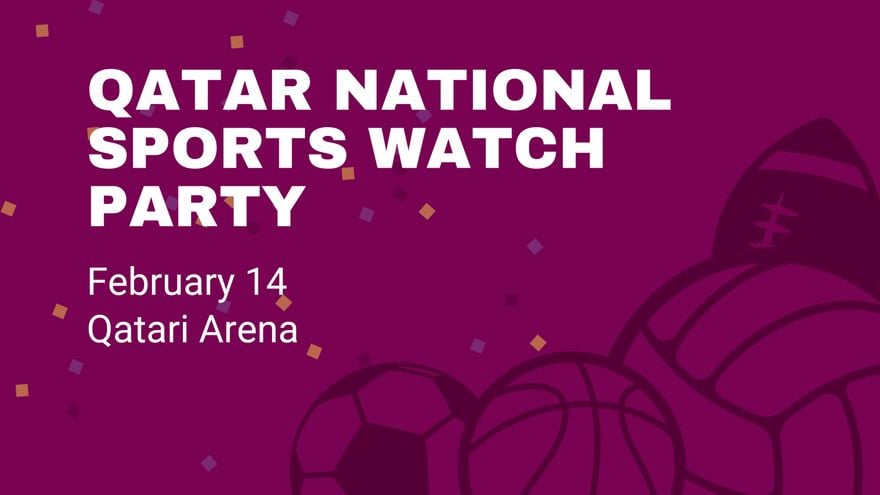 Free Qatar National Sports Day Invitation Background