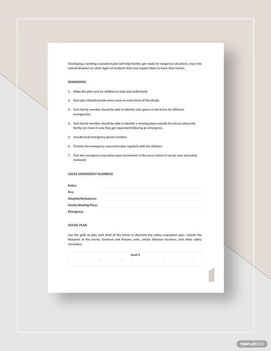 Fire Evacuation Plan Template Google Docs Word Apple Pages 