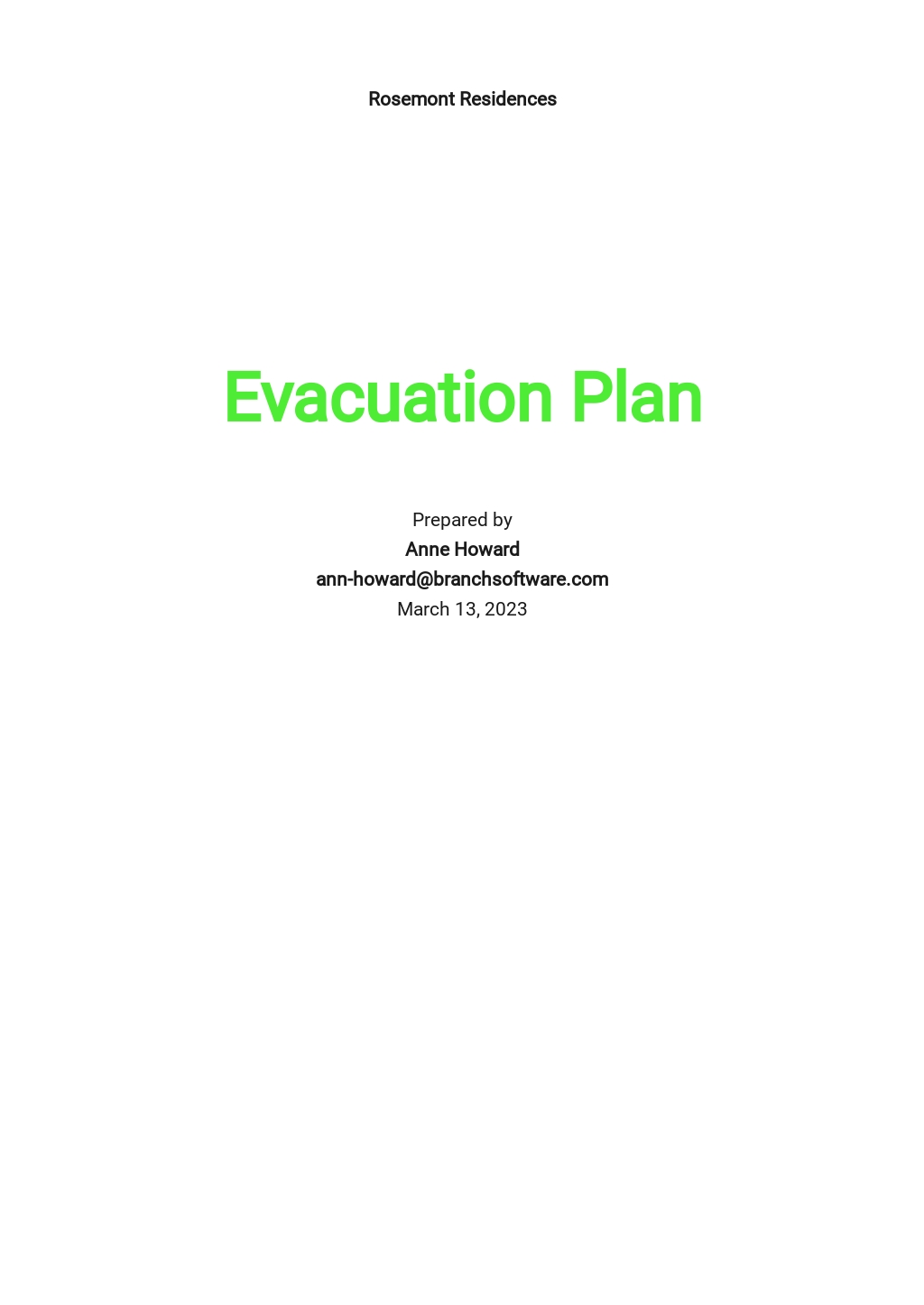 Free Evacuation Plan Templates Edit And Download 1226