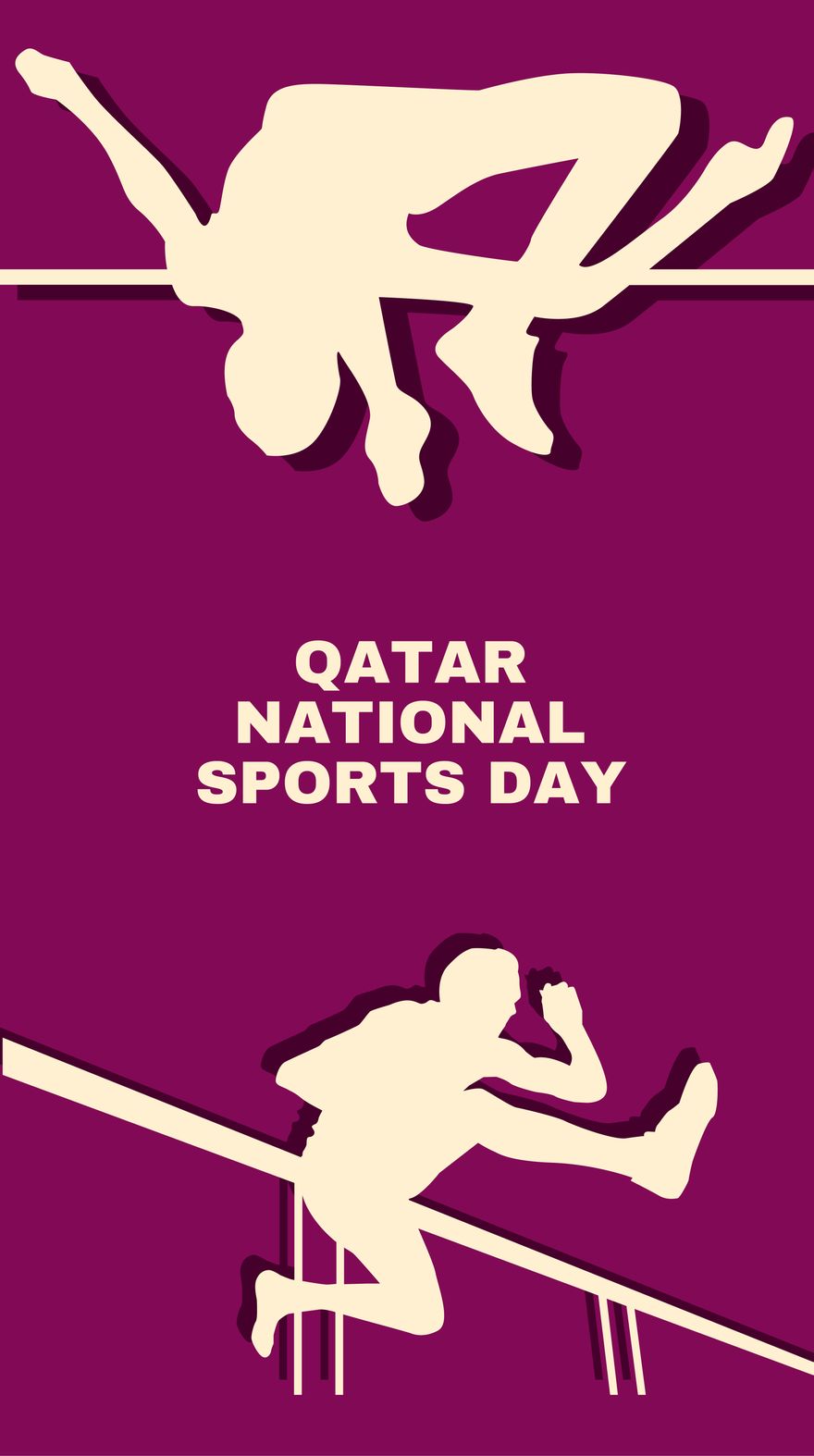 Free Qatar National Sports Day iPhone Background in PDF, Illustrator, PSD, EPS, SVG, JPG, PNG