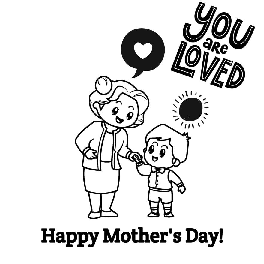 Mother's Day Sketch Vector