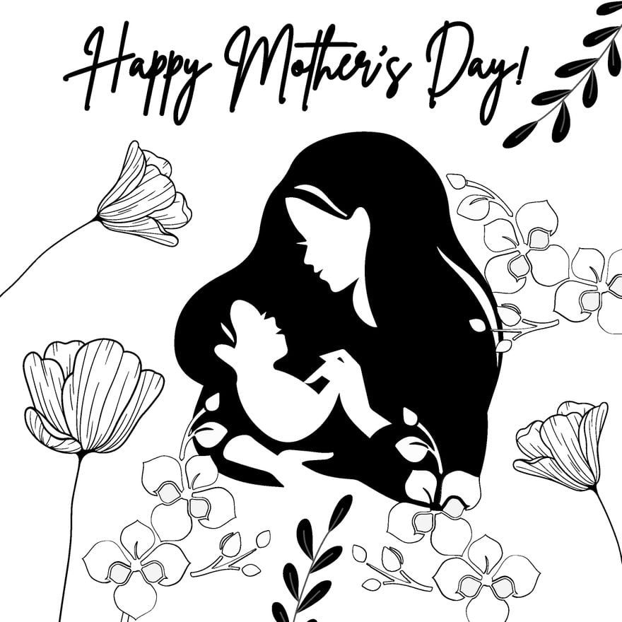 Mother's Day Drawing Vector