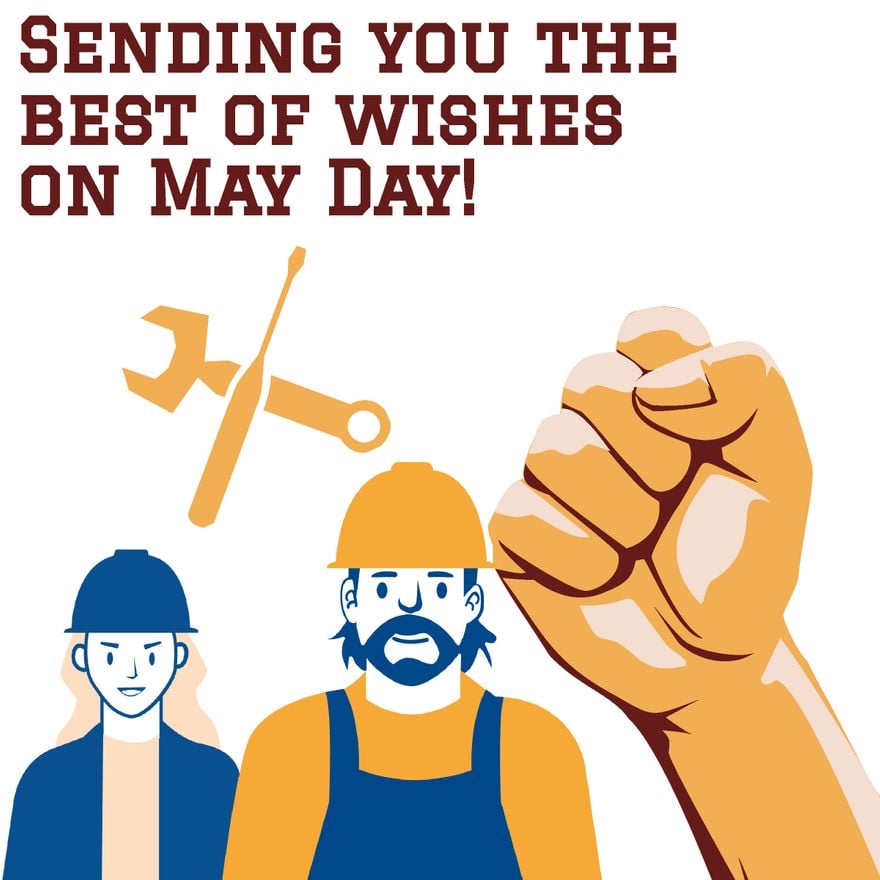 May Day Wishes Vector in Illustrator, PSD, EPS, SVG, JPG, PNG