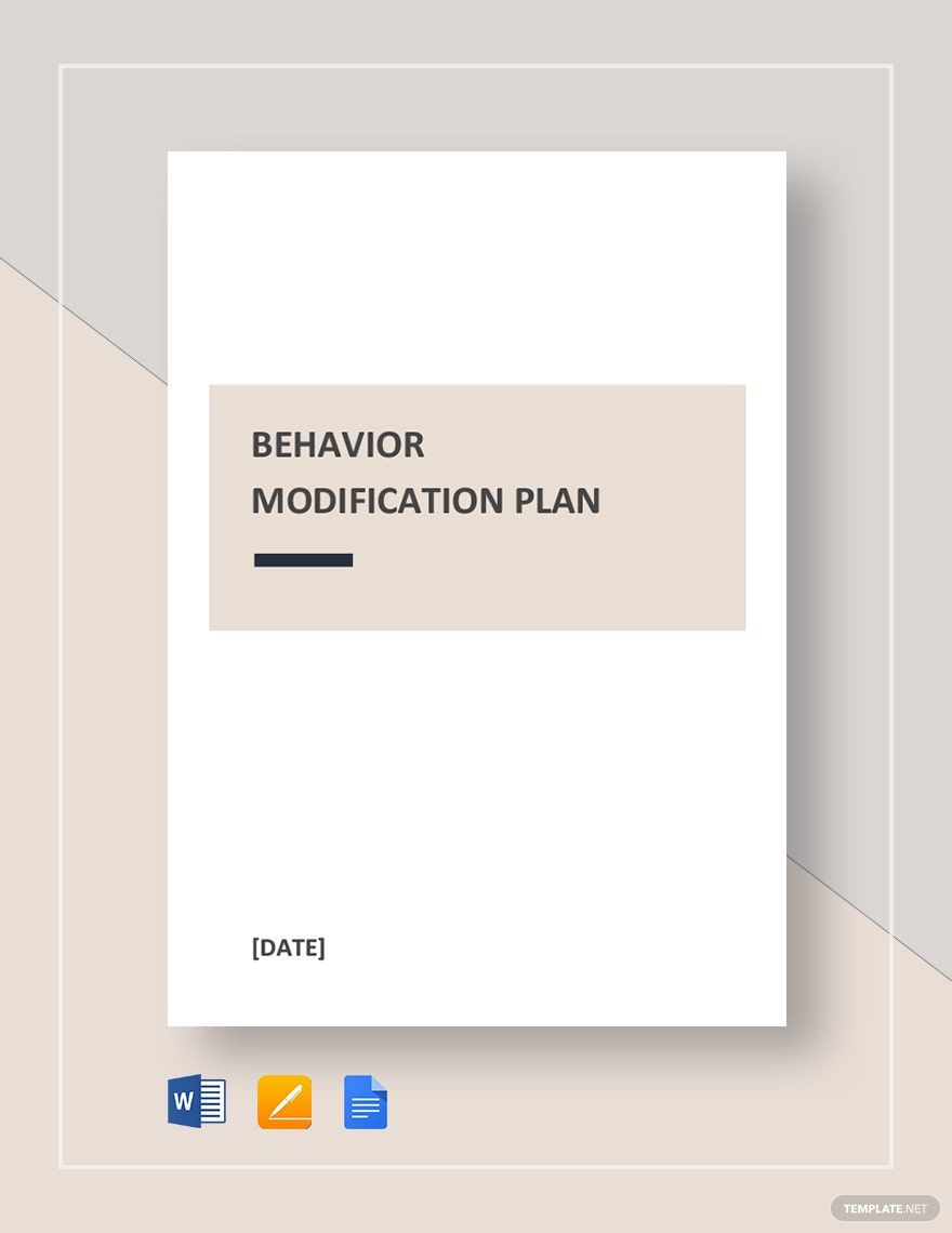 Behavior Modification Plan Template in Word, Google Docs, Apple Pages