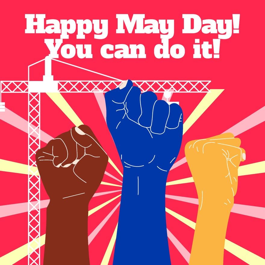 Free May Day Greeting Card Vector in Illustrator, PSD, EPS, SVG, JPG, PNG