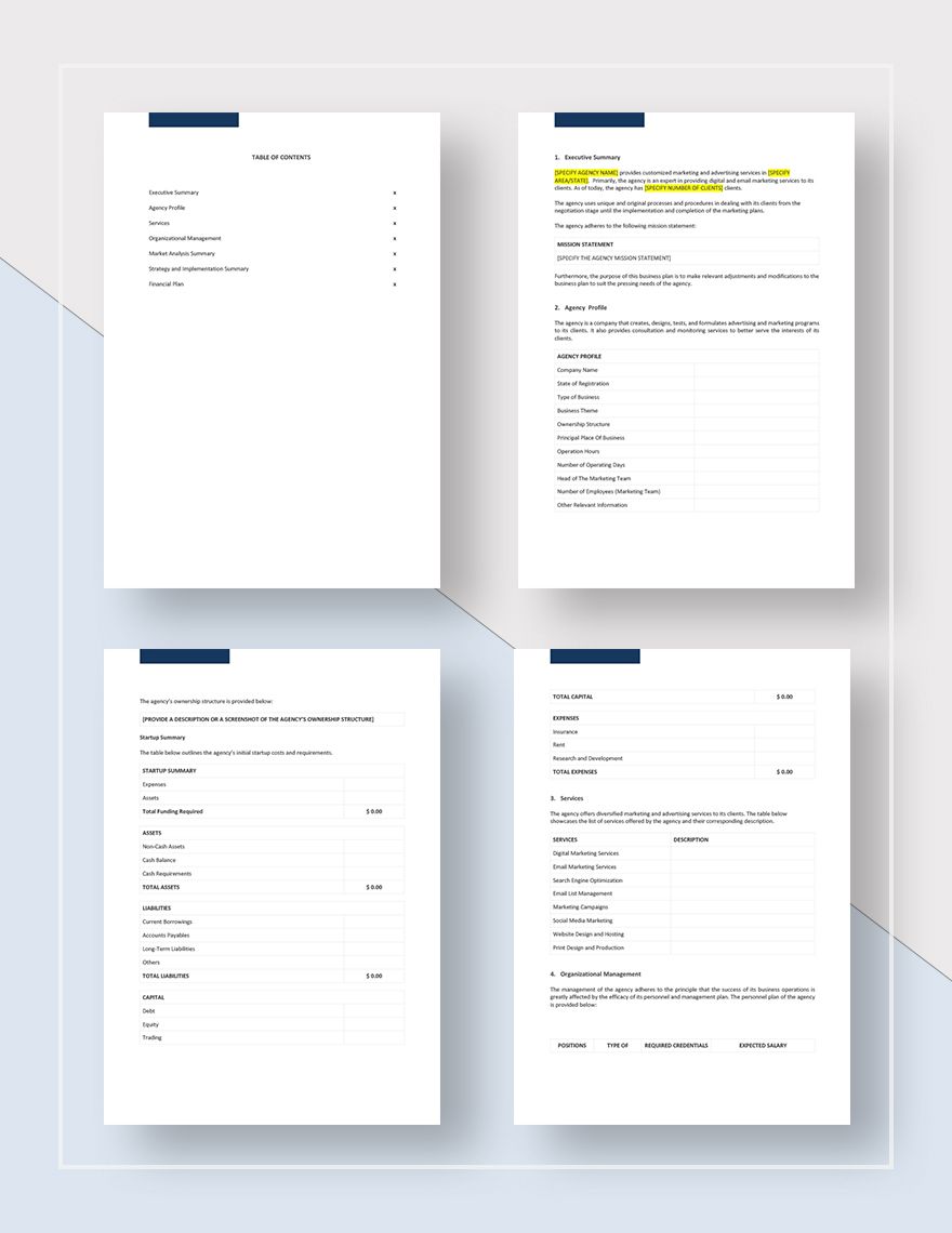 Advertising Agency Business Plan Template