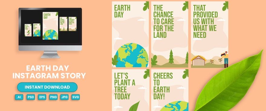 Free Earth Day Instagram Story in Illustrator, PSD, EPS, SVG, JPG, PNG