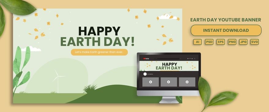 Free Earth Day Youtube Banner in Illustrator, PSD, EPS, SVG, JPG, PNG