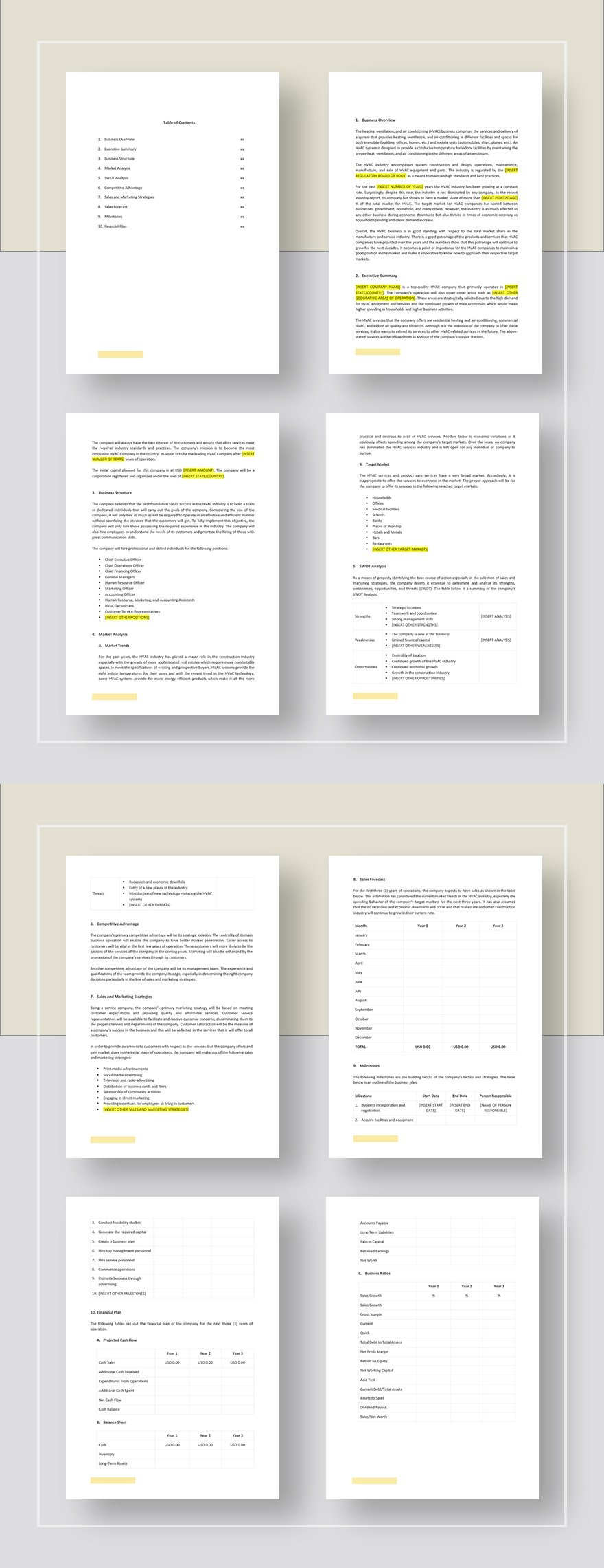 HVAC Business Plan Template Google Docs, Word, Apple Pages