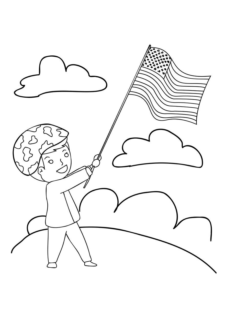 Free Kids Memorial Day Drawing in PDF, Illustrator, PSD, EPS, SVG, JPG, PNG
