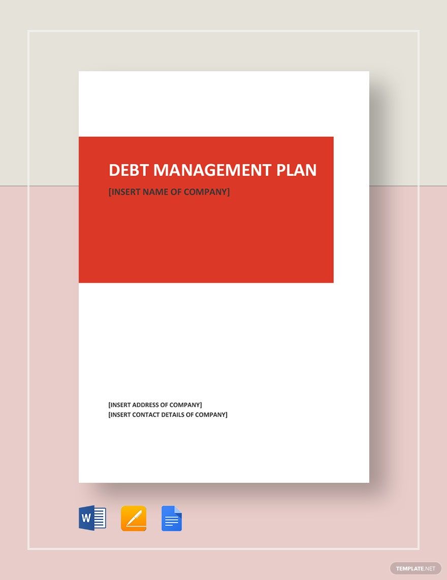Debt Management Plan Template