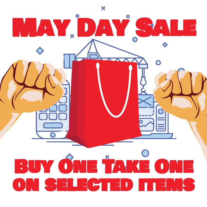 Free May Day Sale Vector in Illustrator, PSD, EPS, SVG, JPG, PNG