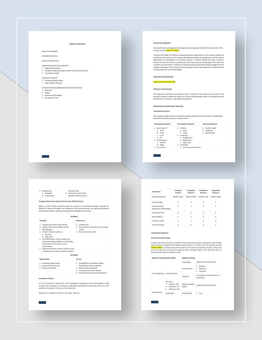 Integrated Marketing Communications Plan Template