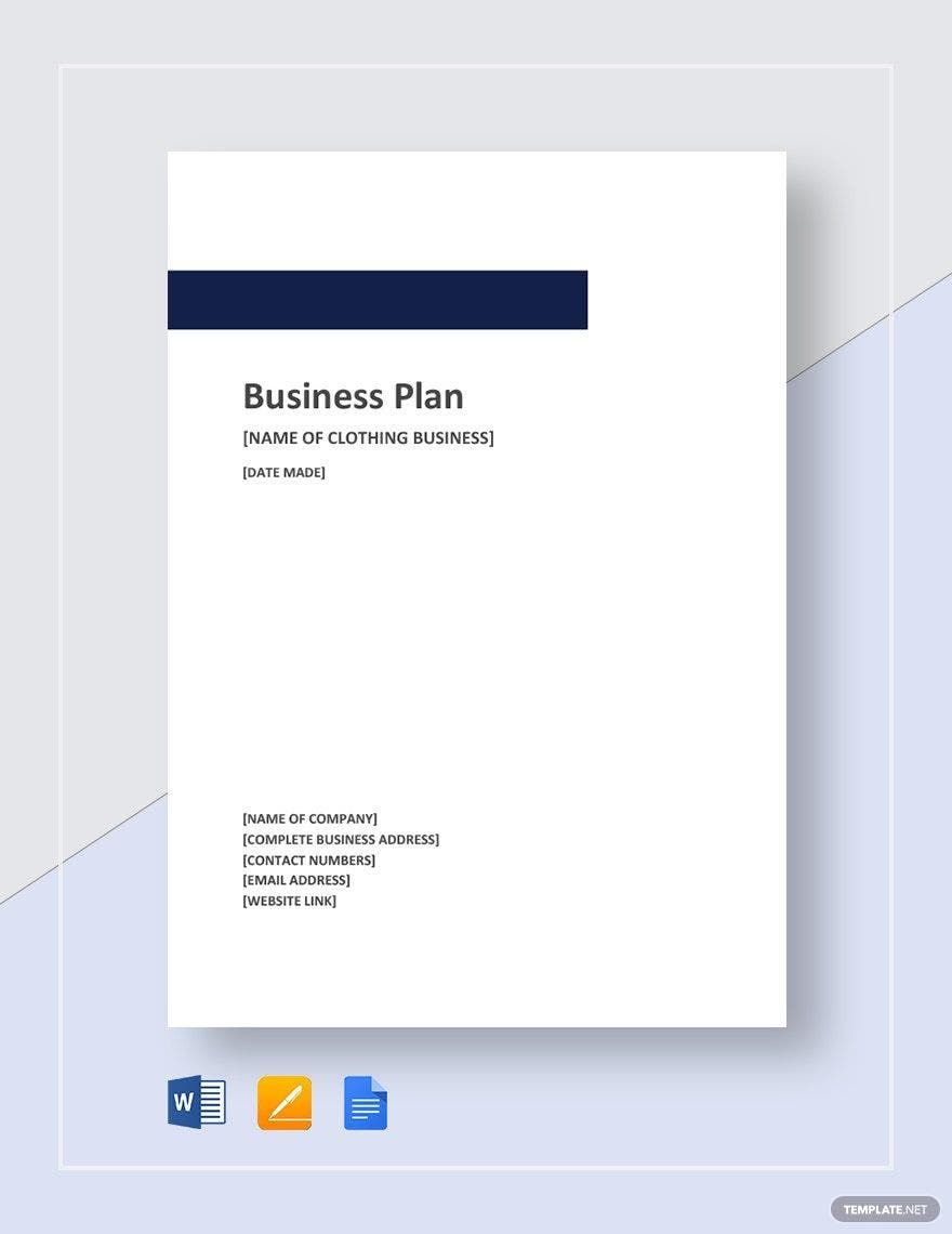 Clothing Line Business Plan, 7,350+ Templates