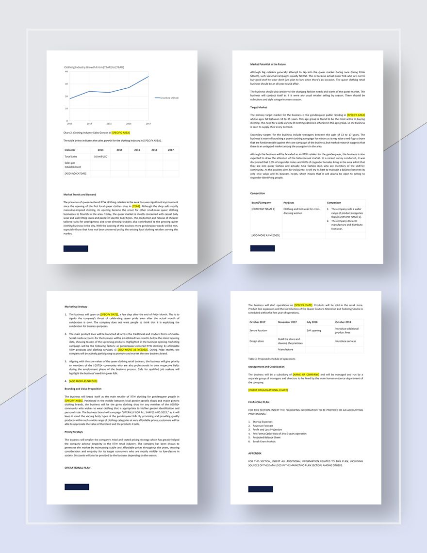 Clothing Business Plan Template Download In Word Google Docs Apple 