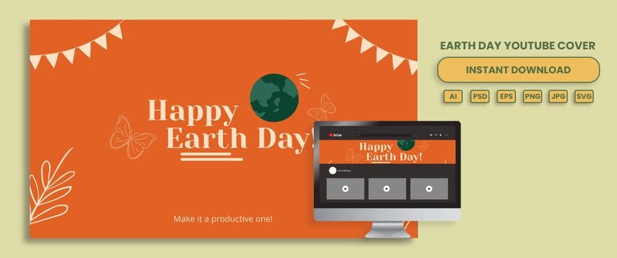 Free Earth Day Youtube Cover in Illustrator, PSD, EPS, SVG, JPG, PNG