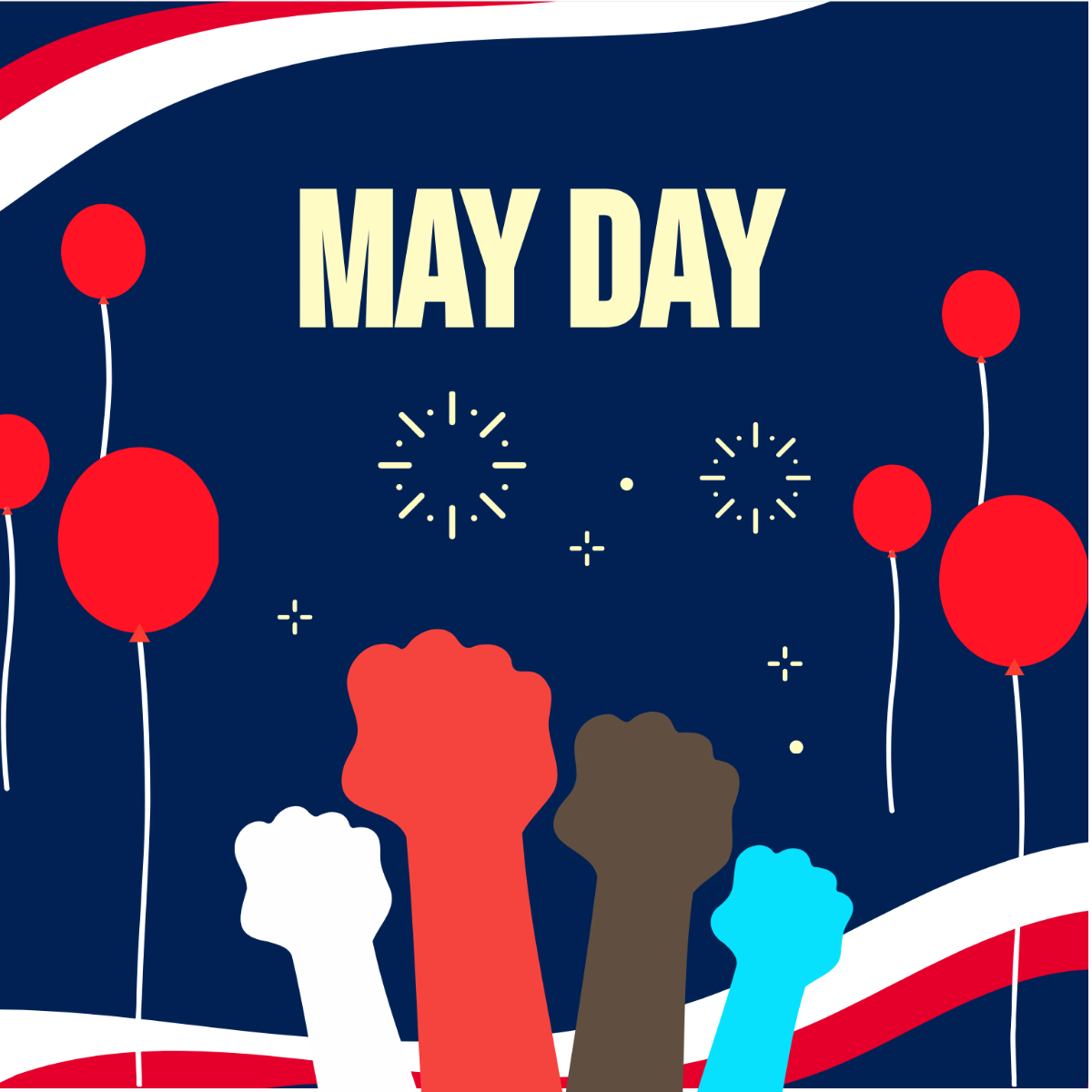May Day Vector Art Template