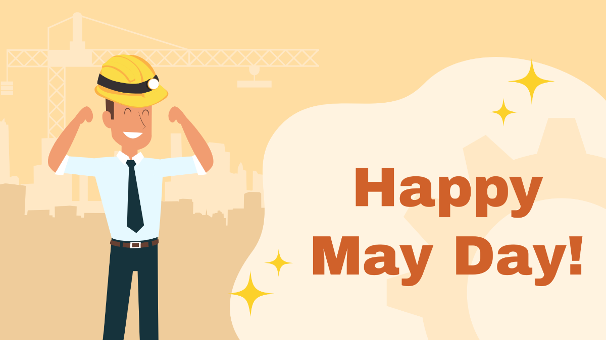 May Day Cartoon Background Template