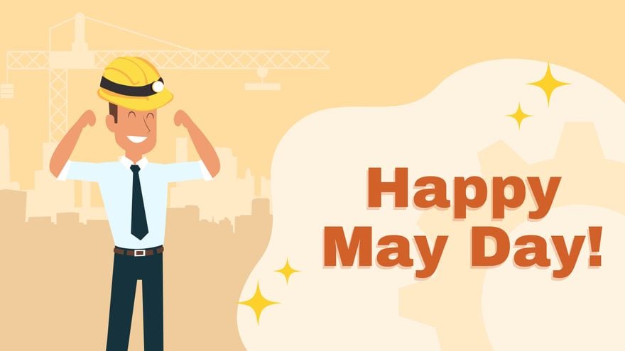 May Day Cartoon Background in PDF, Illustrator, PSD, EPS, SVG, JPG, PNG