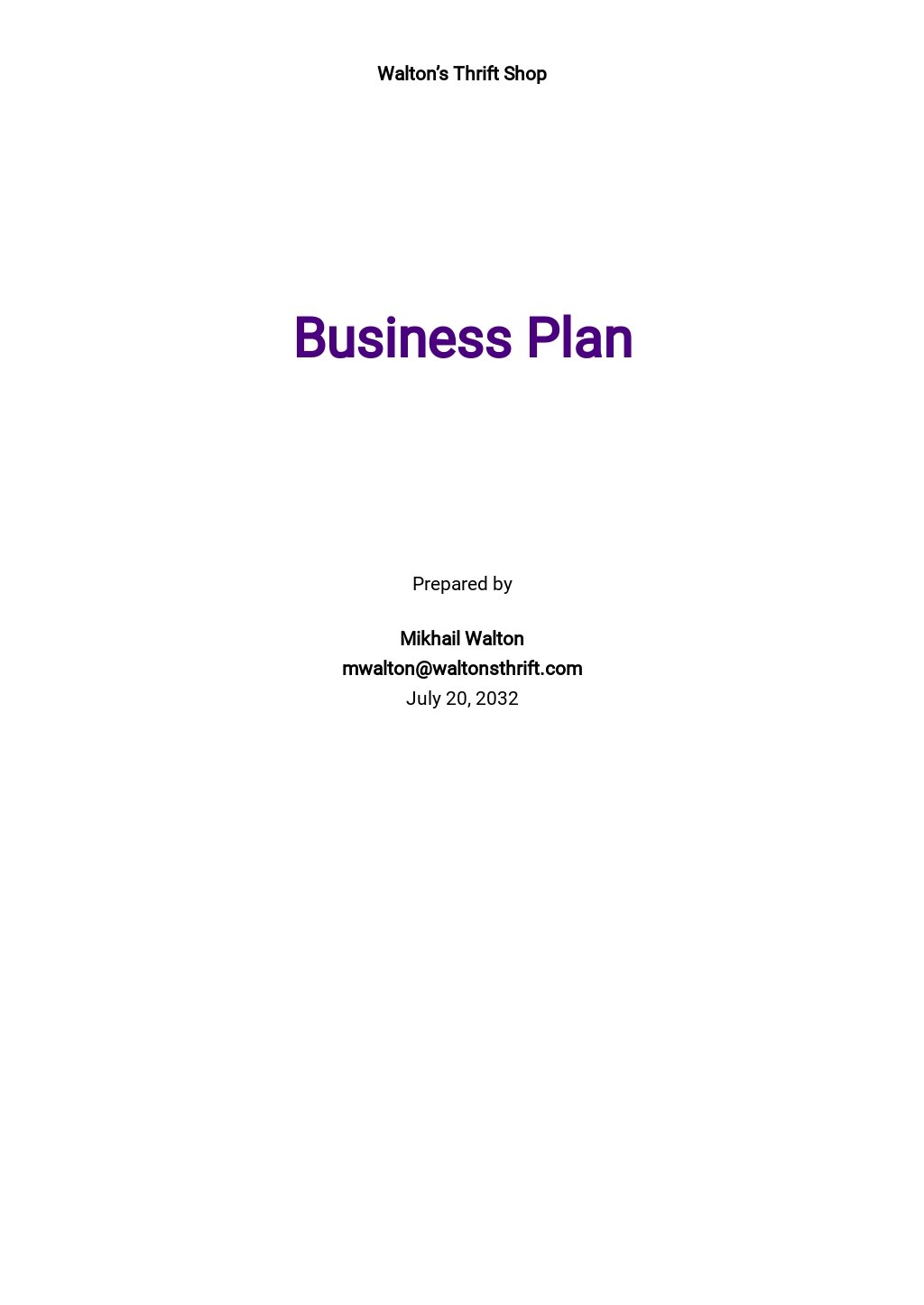 resale business plan