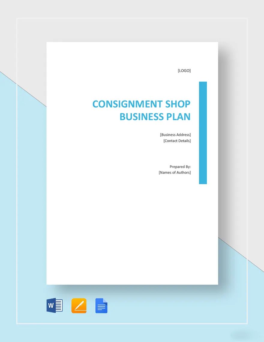 Consignment Shop Business Plan Template in Word, Google Docs, Apple Pages
