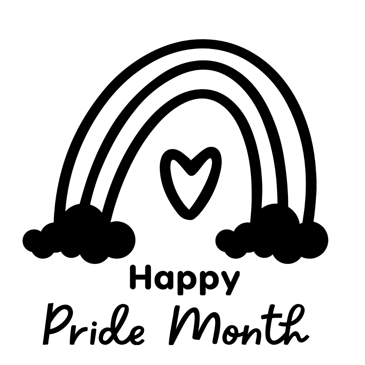 Black And White Pride Month Clipart Template