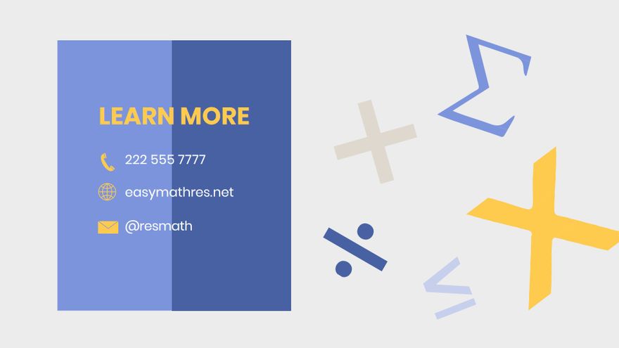 Free Background Math Presentation Template to Edit Online