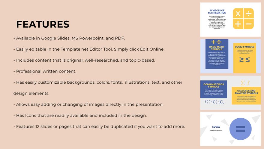 Free Background Math Presentation Template to Edit Online