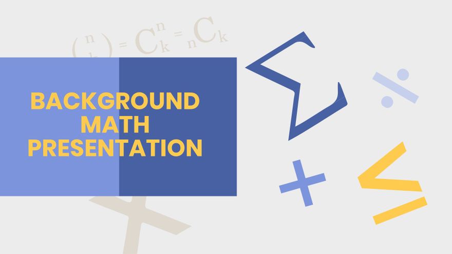 Free Background Math Presentation Template to Edit Online