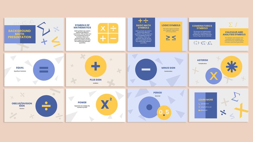 Free Background Math Presentation Template to Edit Online