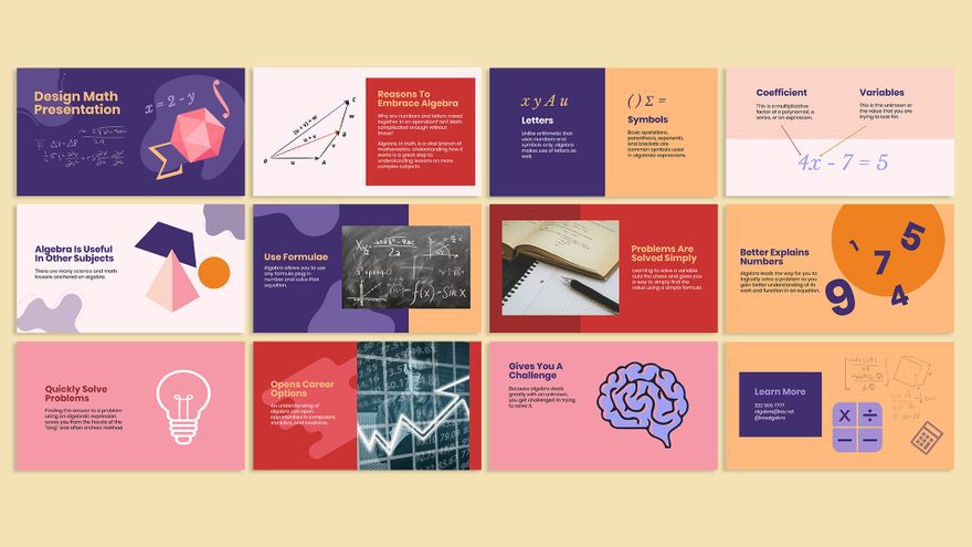 Free Design Math Presentation Template to Edit Online