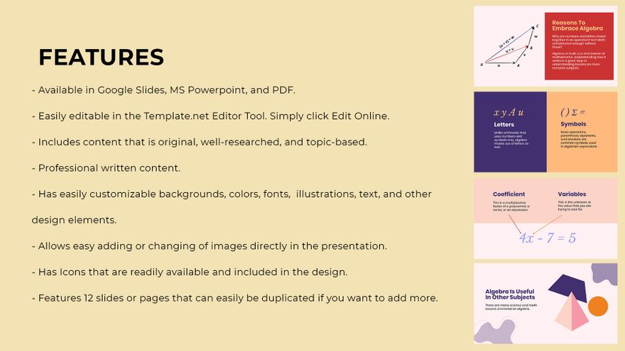 Free Design Math Presentation Template to Edit Online