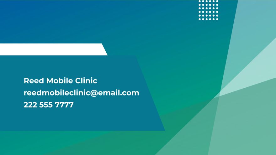 Free Mobile Clinic Services Presentation Template to Edit Online