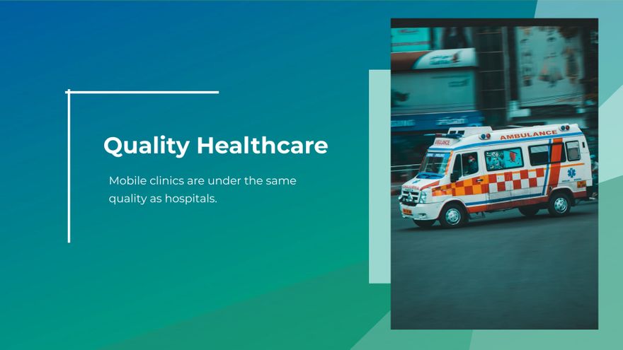 Free Mobile Clinic Services Presentation Template to Edit Online