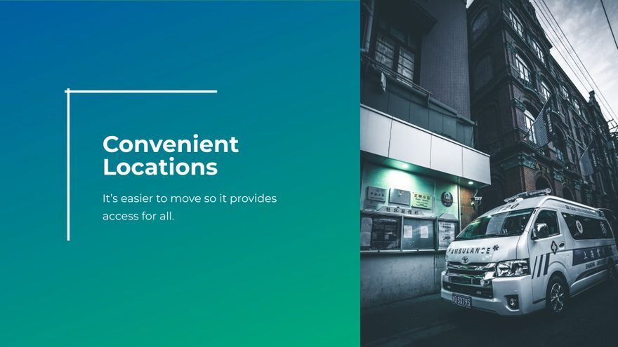 Free Mobile Clinic Services Presentation Template to Edit Online
