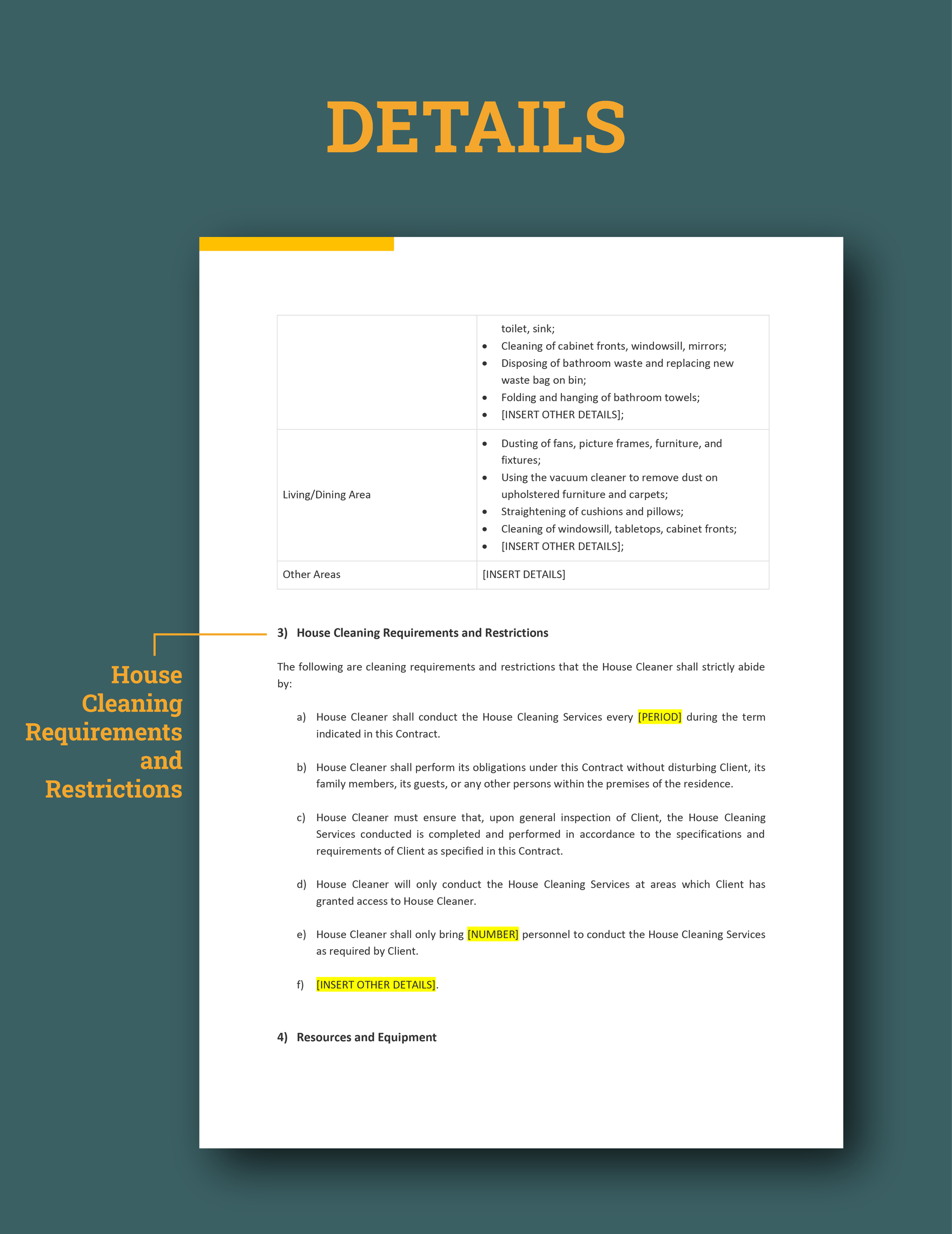 House Cleaning Contract Template