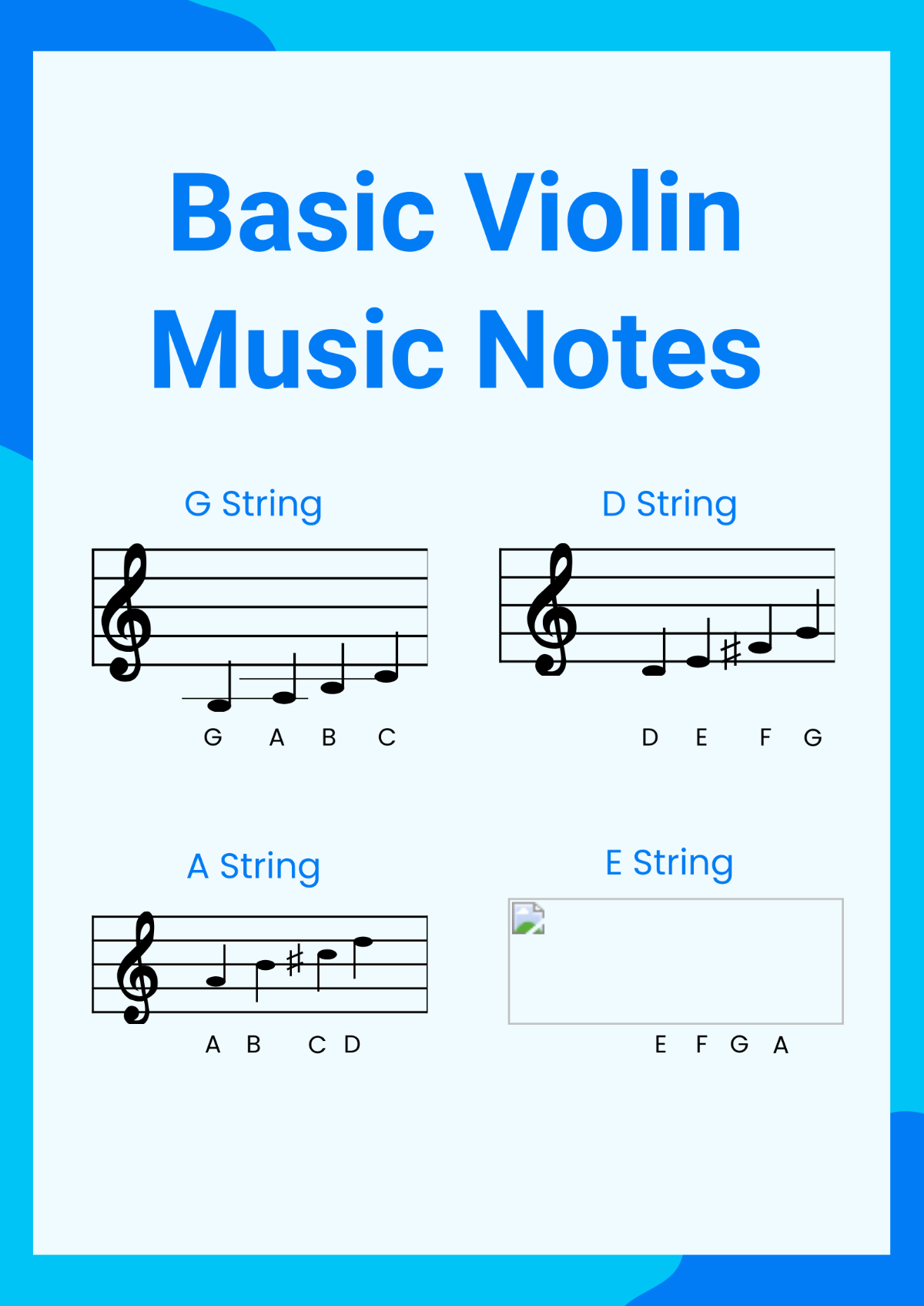Violin Music Notes Chart Template