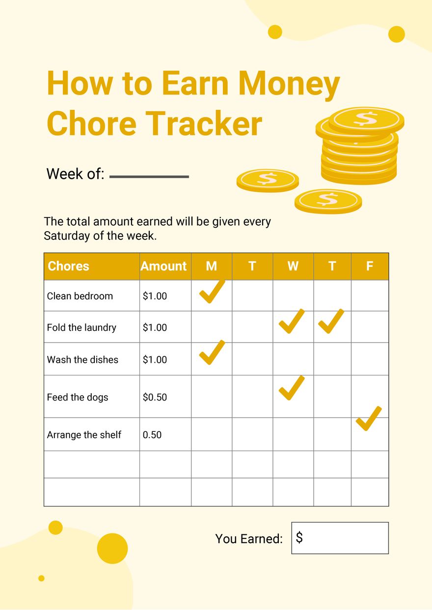 How To Earn Money Chore Chart