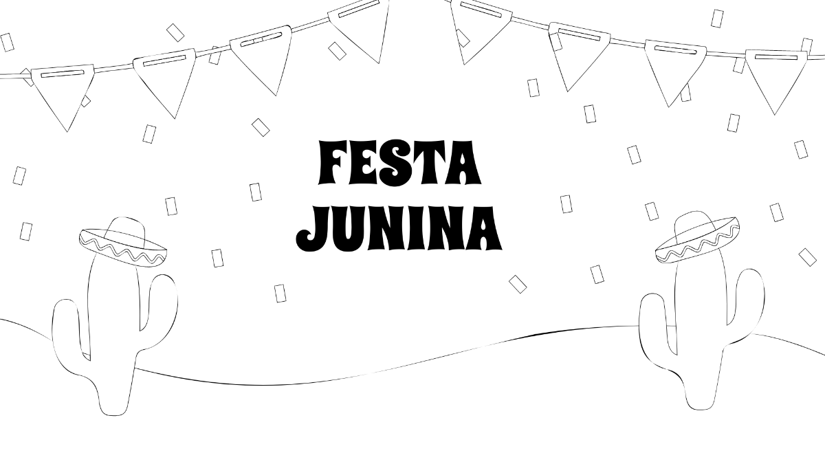 Festa Junina Drawing Background Template
