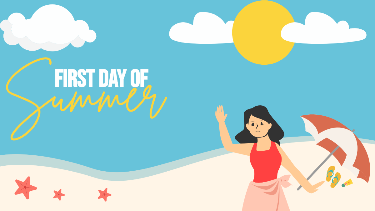 First Day of Summer Vector Background Template