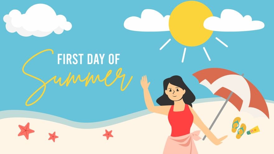 Free First Day of Summer Vector Background in PDF, Illustrator, PSD, EPS, SVG, JPG, PNG