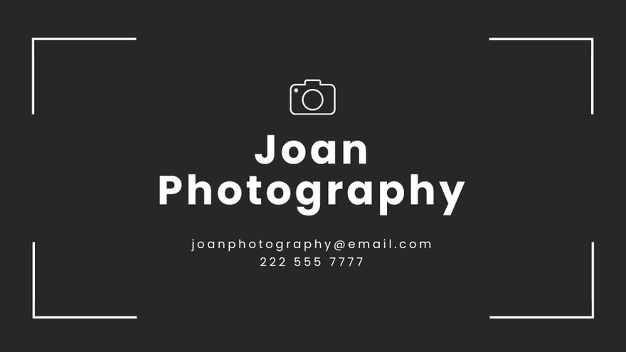 Free Photography Presentation Template to Edit Online