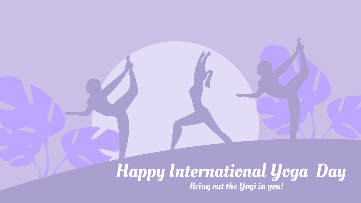 International Yoga Day Greeting Card Background Template