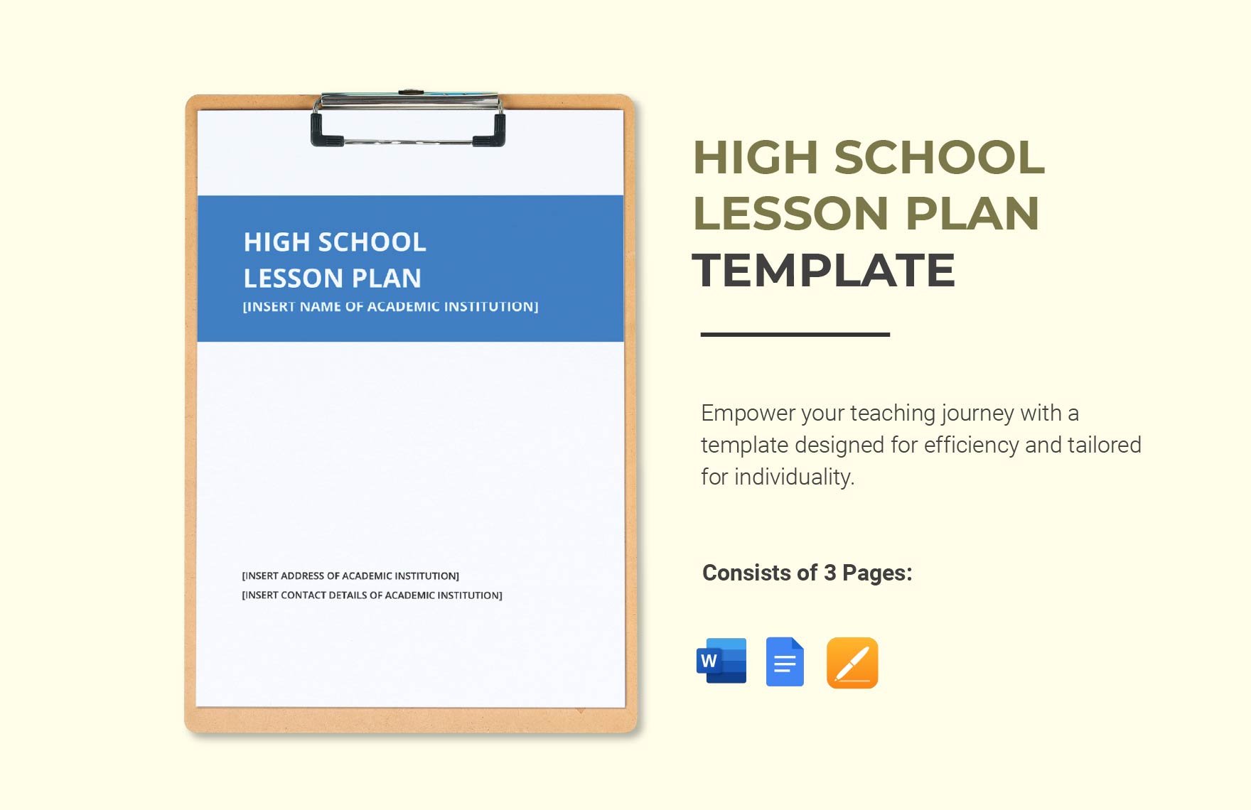 High School Lesson Plan Template