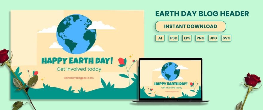 Earth Day Blog Banner in Illustrator, PSD, EPS, SVG, JPG, PNG